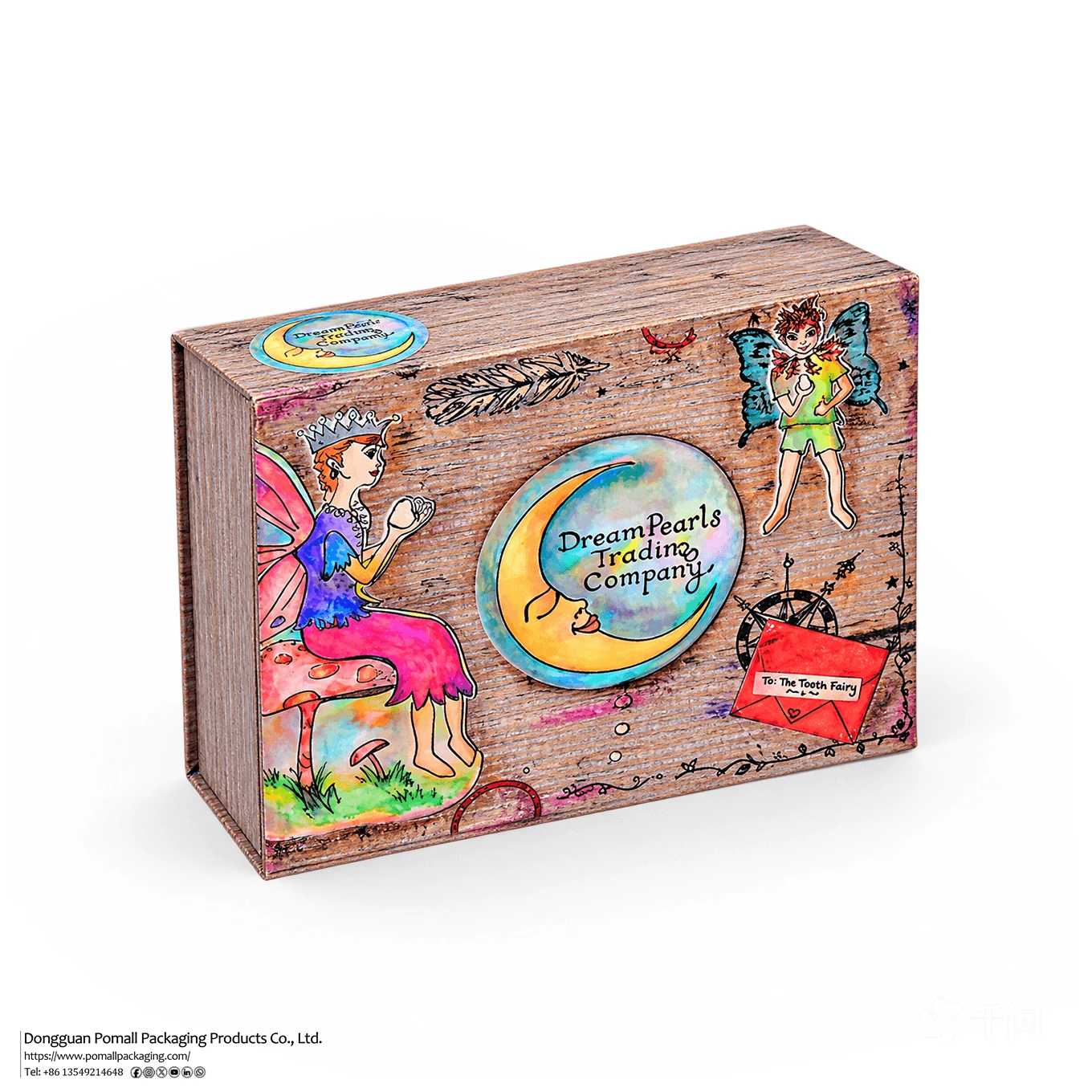 Vintage storage gift box with colorful artwork Vintage storage gift box with colorful artwork