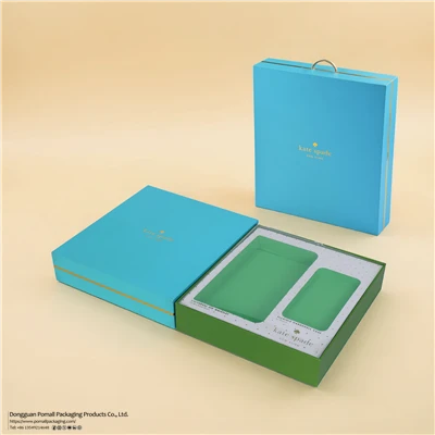 Kotak Hadiah Biru Aqua Mewah Dengan Pemegang